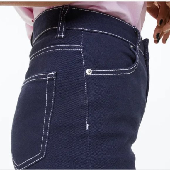 COPY - Straight Wide-leg Twill Dark Blue Pants - H&M - Picture 10 of 10